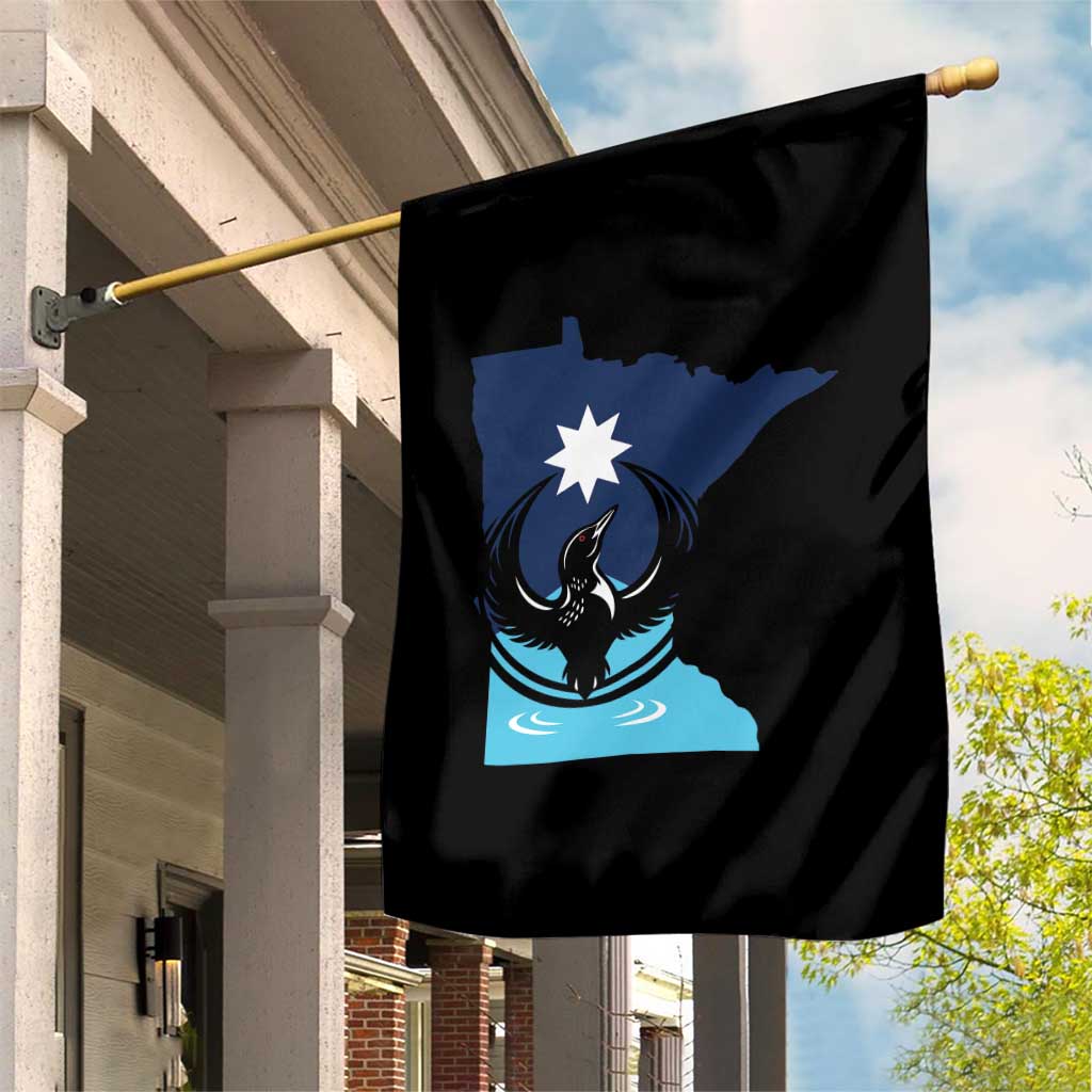 Minnesota Loon Rising Garden Flag Star Emblem MN State Flag Pride TS02 Print Your Wear