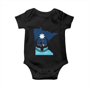 Minnesota Loon Rising Baby Onesie Star Emblem MN State Flag Pride TS02 Black Print Your Wear