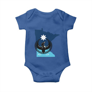 Minnesota Loon Rising Baby Onesie Star Emblem MN State Flag Pride TS02 Royal Blue Print Your Wear