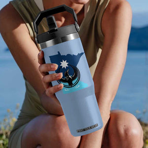 Minnesota Loon Rising Flip Straw Tumbler Star Emblem MN State Flag Pride TS02 One Size: 30 oz Light Blue Print Your Wear