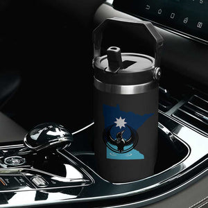 Minnesota Loon Rising Flip Straw Tumbler Star Emblem MN State Flag Pride TS02 Print Your Wear