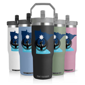 Minnesota Loon Rising Flip Straw Tumbler Star Emblem MN State Flag Pride TS02 Print Your Wear