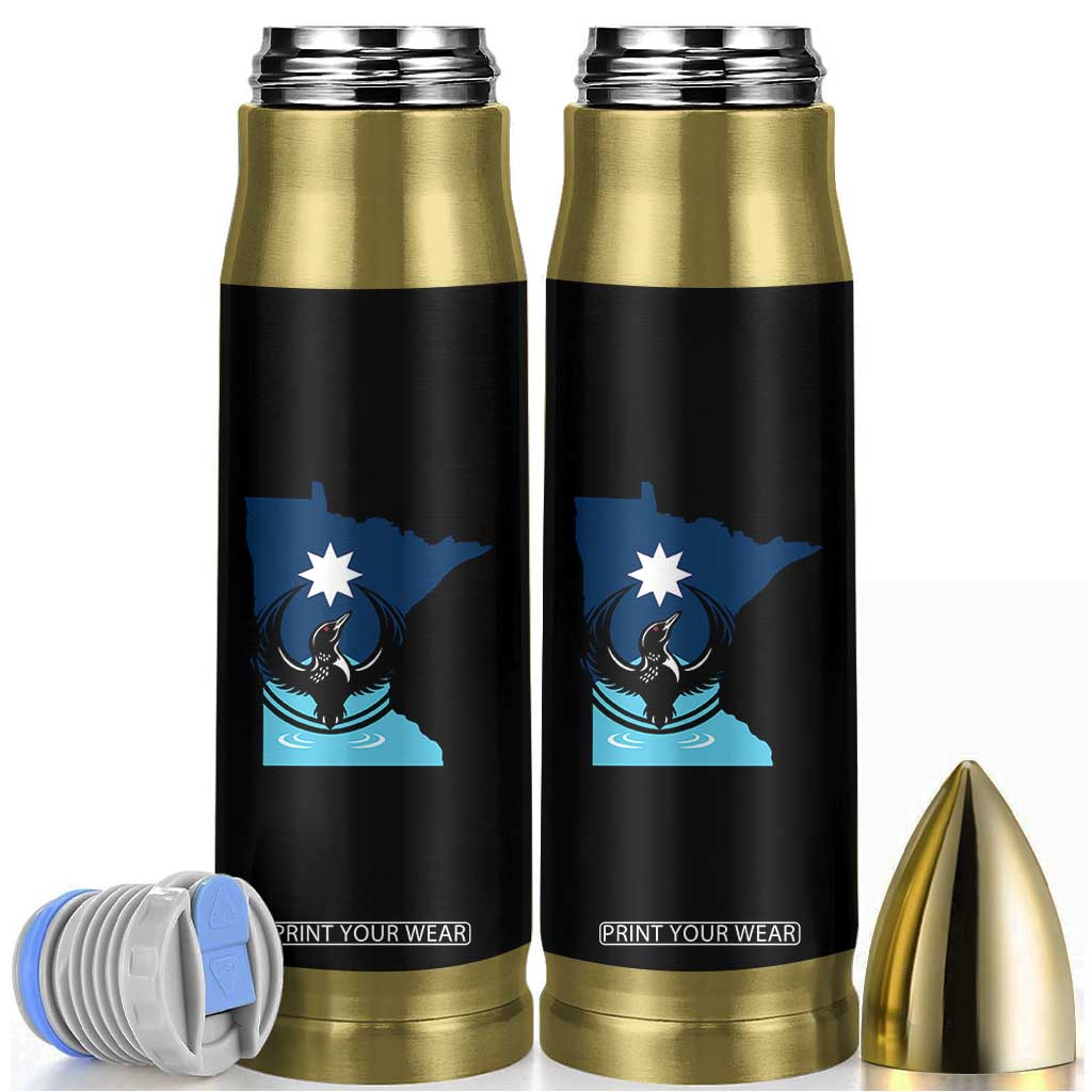 Minnesota Loon Rising Bullet Tumbler Star Emblem MN State Flag Pride TS02 Black Print Your Wear