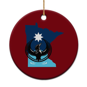 Minnesota Loon Rising Ceramic Ornament Star Emblem MN State Flag Pride TS02 1pc Red Print Your Wear