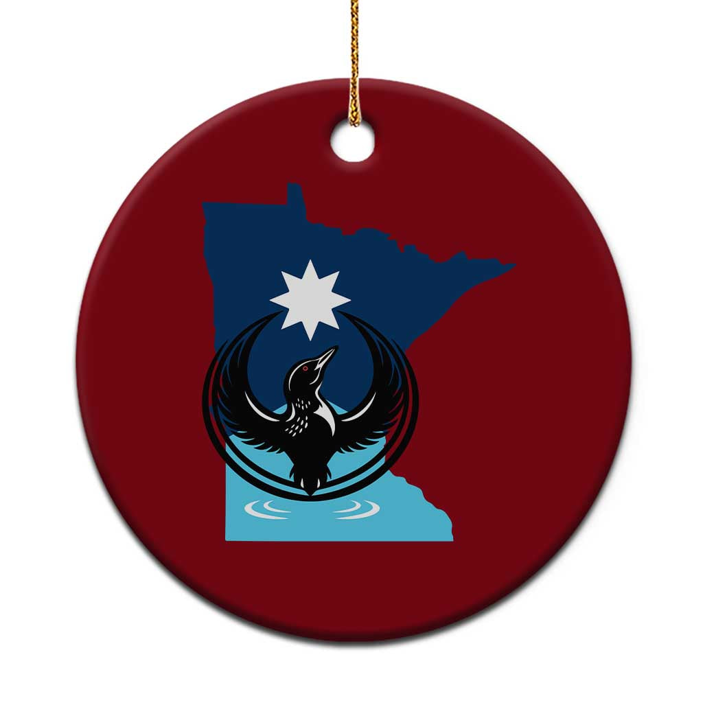 Minnesota Loon Rising Ceramic Ornament Star Emblem MN State Flag Pride TS02 1pc Red Print Your Wear