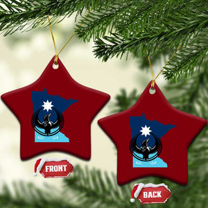 Minnesota Loon Rising Ceramic Ornament Star Emblem MN State Flag Pride TS02 Print Your Wear