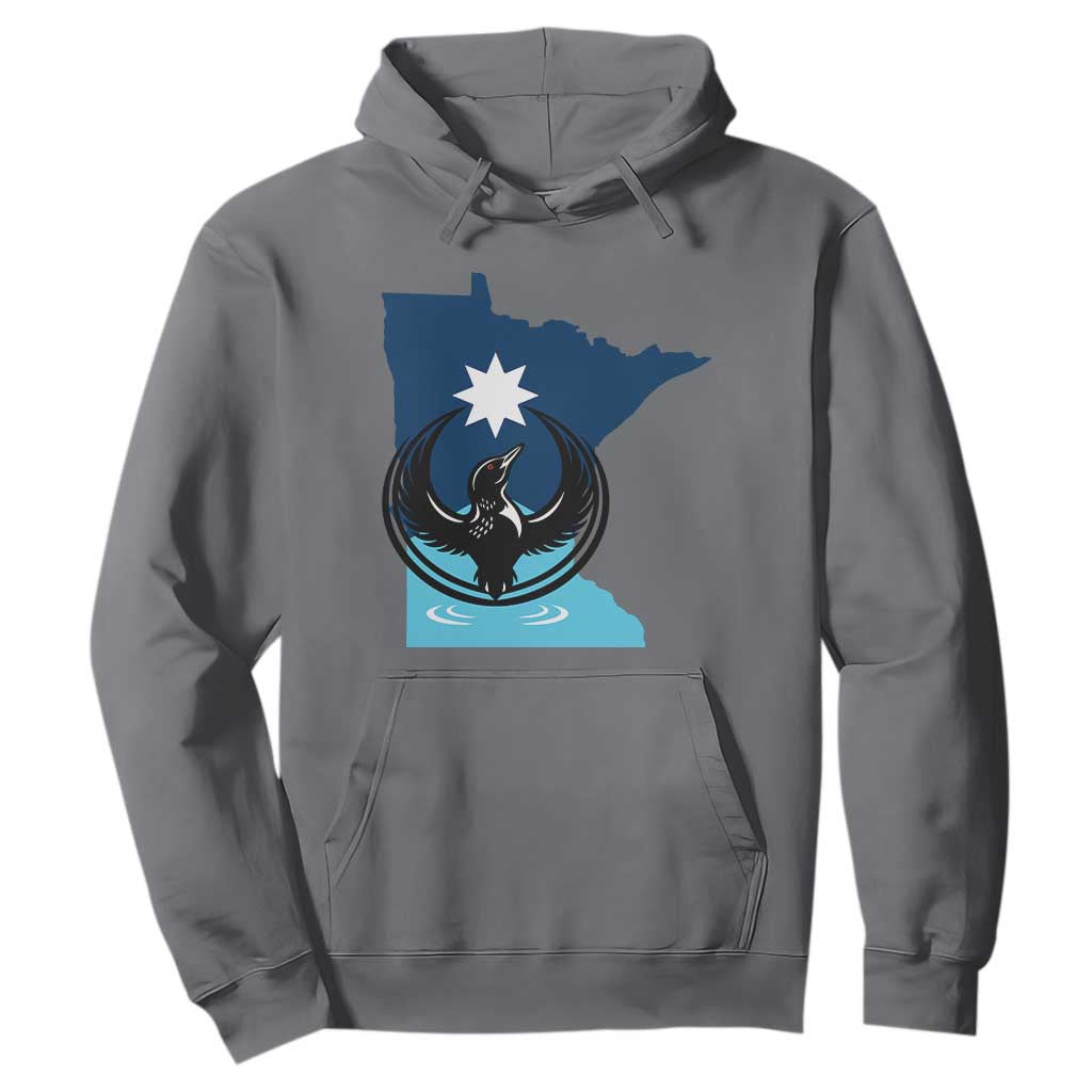 Minnesota Loon Rising Hoodie Star Emblem MN State Flag Pride TS02 Charcoal Print Your Wear