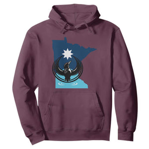 Minnesota Loon Rising Hoodie Star Emblem MN State Flag Pride TS02 Maroon Print Your Wear