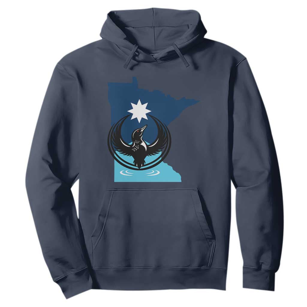 Minnesota Loon Rising Hoodie Star Emblem MN State Flag Pride TS02 Navy Print Your Wear