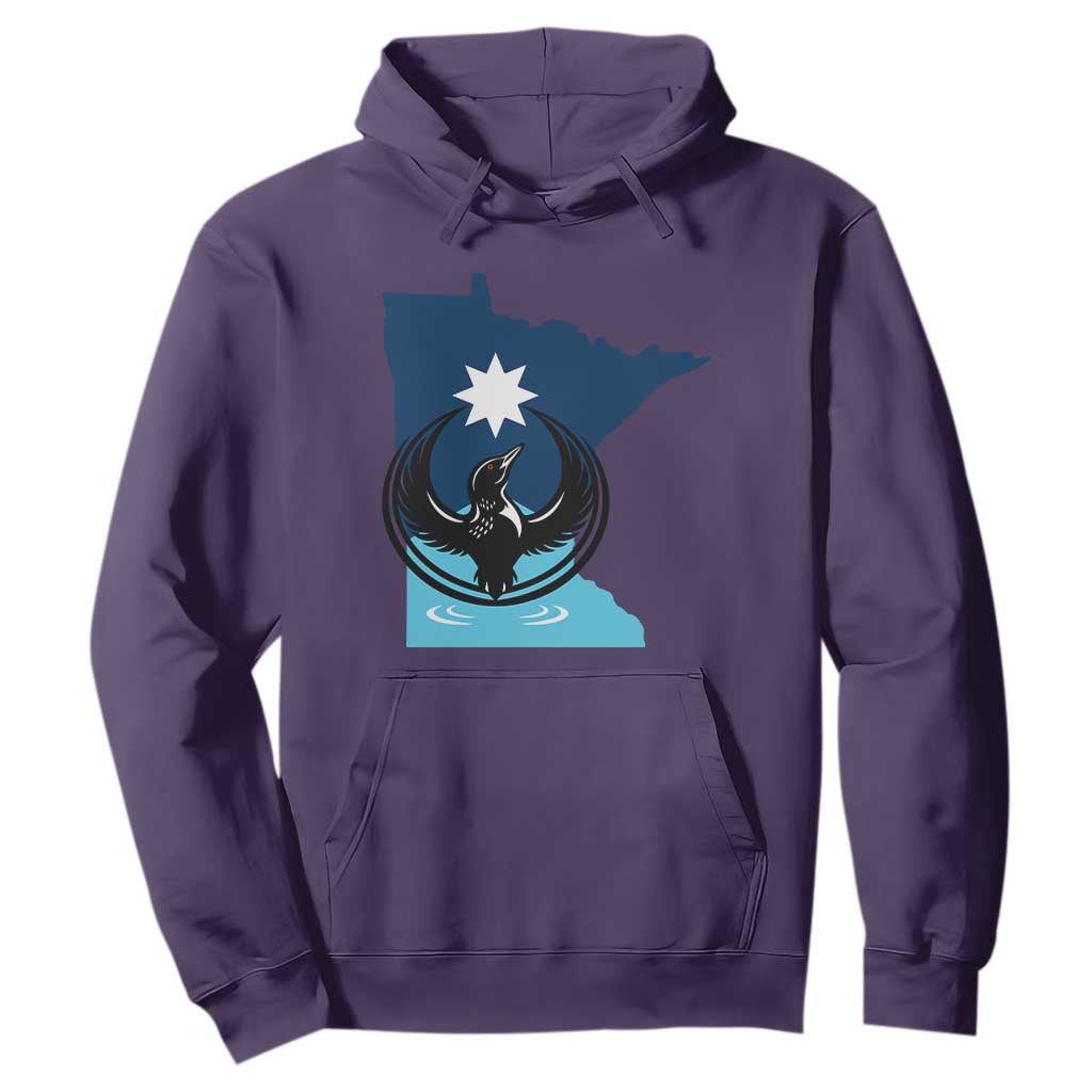 Minnesota Loon Rising Hoodie Star Emblem MN State Flag Pride TS02 Purple Print Your Wear