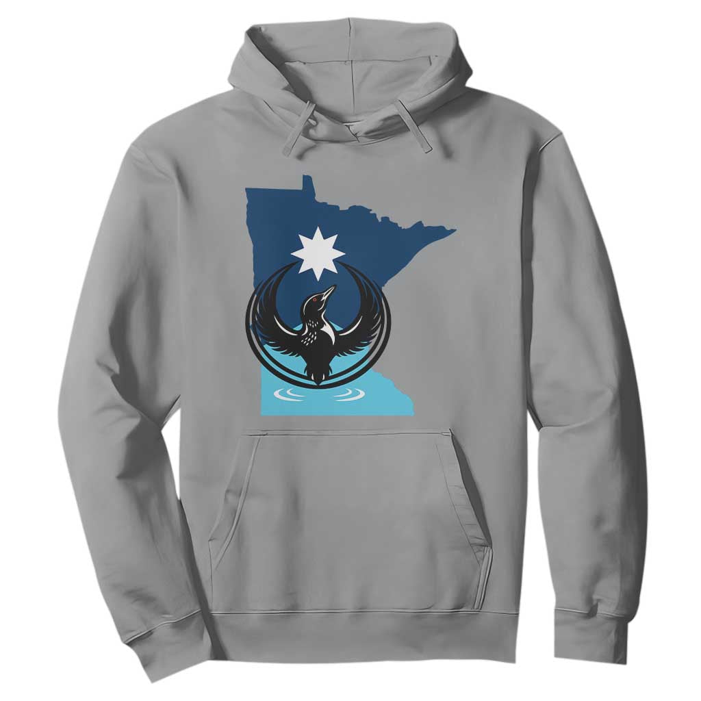 Minnesota Loon Rising Hoodie Star Emblem MN State Flag Pride TS02 Sport Gray Print Your Wear