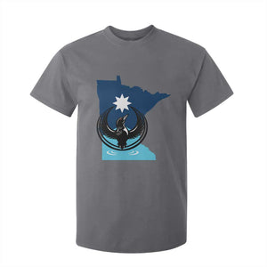 Minnesota Loon Rising T Shirt For Kid Star Emblem MN State Flag Pride TS02 Charcoal Print Your Wear