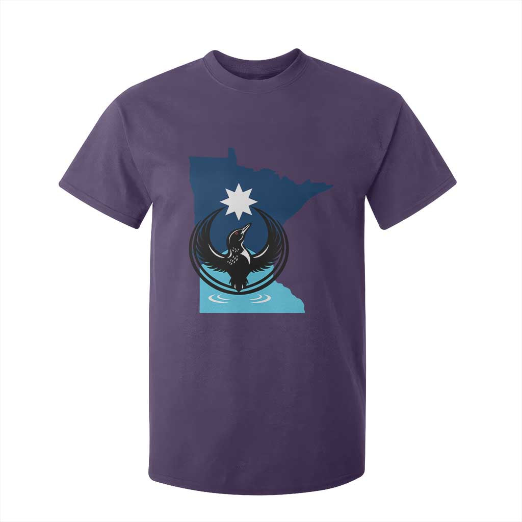 Minnesota Loon Rising T Shirt For Kid Star Emblem MN State Flag Pride TS02 Purple Print Your Wear