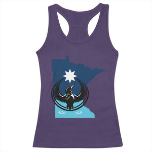 Minnesota Loon Rising Racerback Tank Top Star Emblem MN State Flag Pride TS02 Purple Print Your Wear
