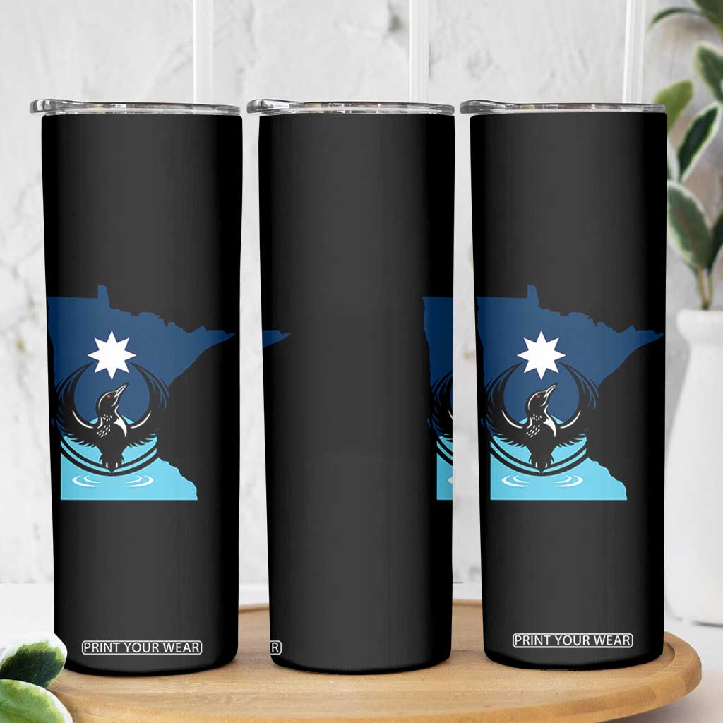 Minnesota Loon Rising Skinny Tumbler Star Emblem MN State Flag Pride TS02 Print Your Wear