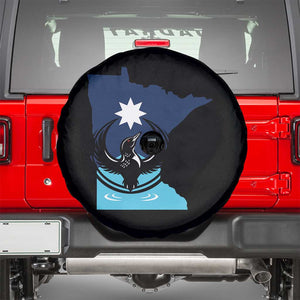 Minnesota Loon Rising Spare Tire Cover Star Emblem MN State Flag Pride TS02 Black Print Your Wear