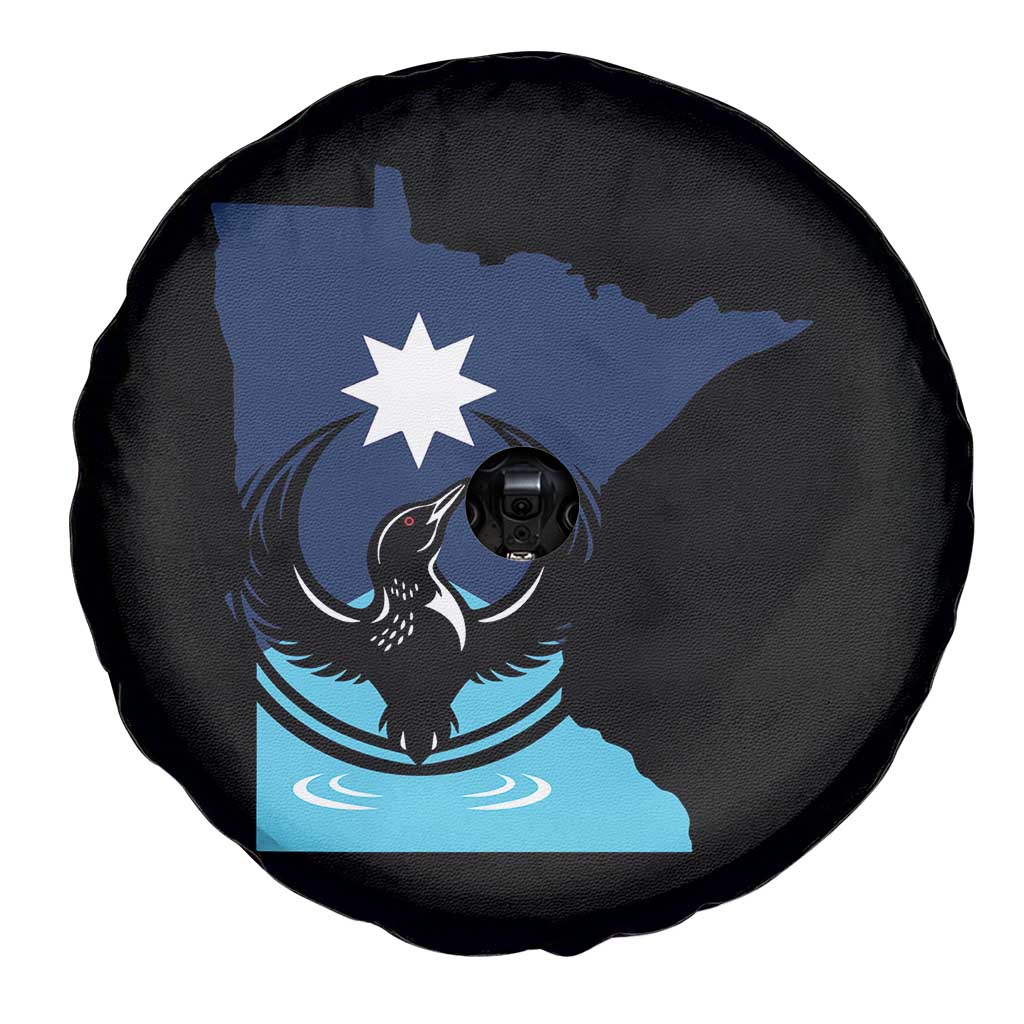 Minnesota Loon Rising Spare Tire Cover Star Emblem MN State Flag Pride TS02 Print Your Wear