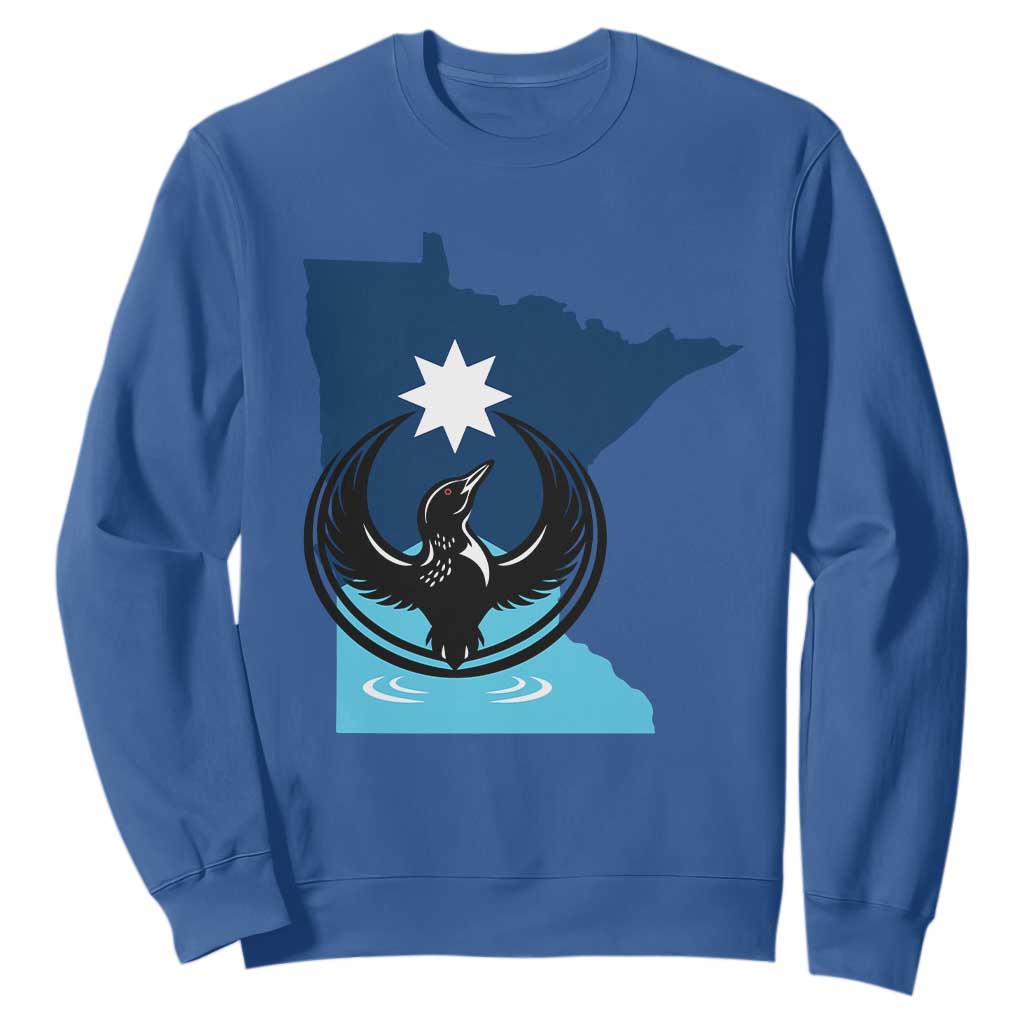 Minnesota Loon Rising Sweatshirt Star Emblem MN State Flag Pride TS02 Royal Blue Print Your Wear