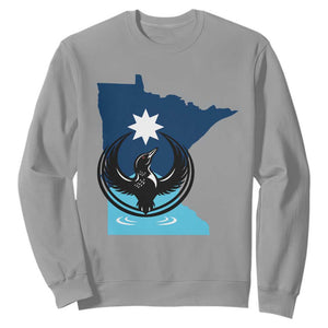 Minnesota Loon Rising Sweatshirt Star Emblem MN State Flag Pride TS02 Sport Gray Print Your Wear