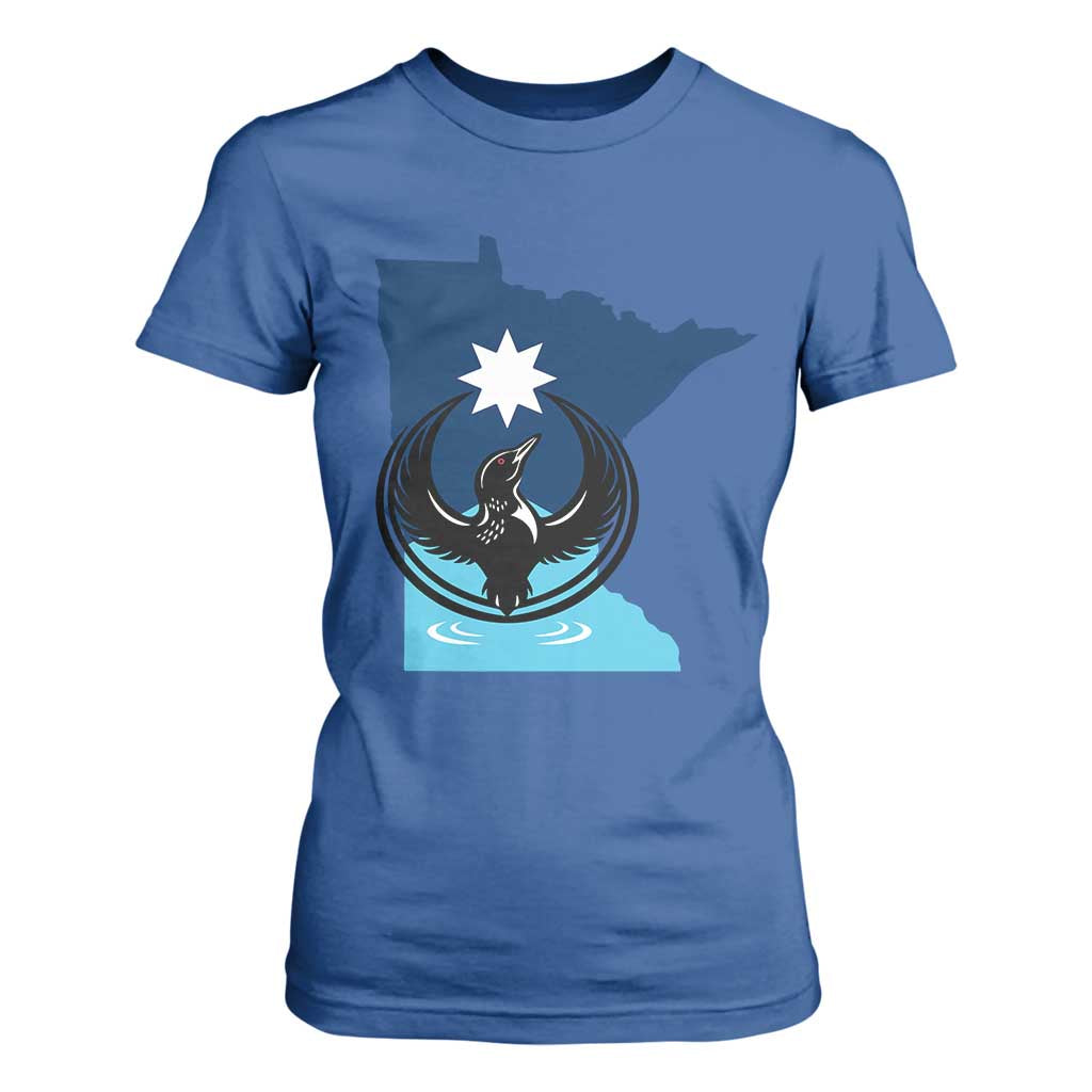 Minnesota Loon Rising T Shirt For Women Star Emblem MN State Flag Pride TS02 Royal Blue Print Your Wear