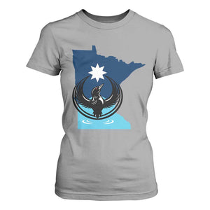 Minnesota Loon Rising T Shirt For Women Star Emblem MN State Flag Pride TS02 Sport Gray Print Your Wear