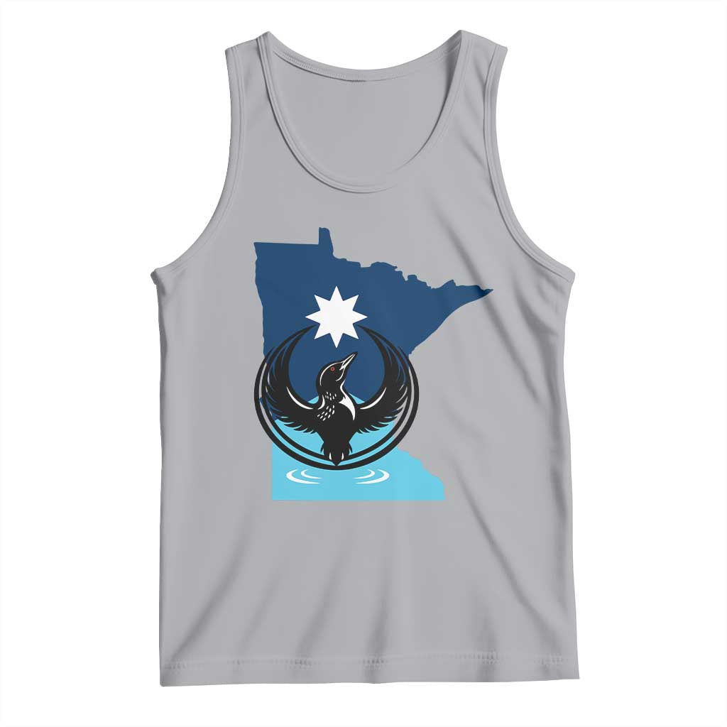 Minnesota Loon Rising Tank Top Star Emblem MN State Flag Pride TS02 Athletic Heather Print Your Wear