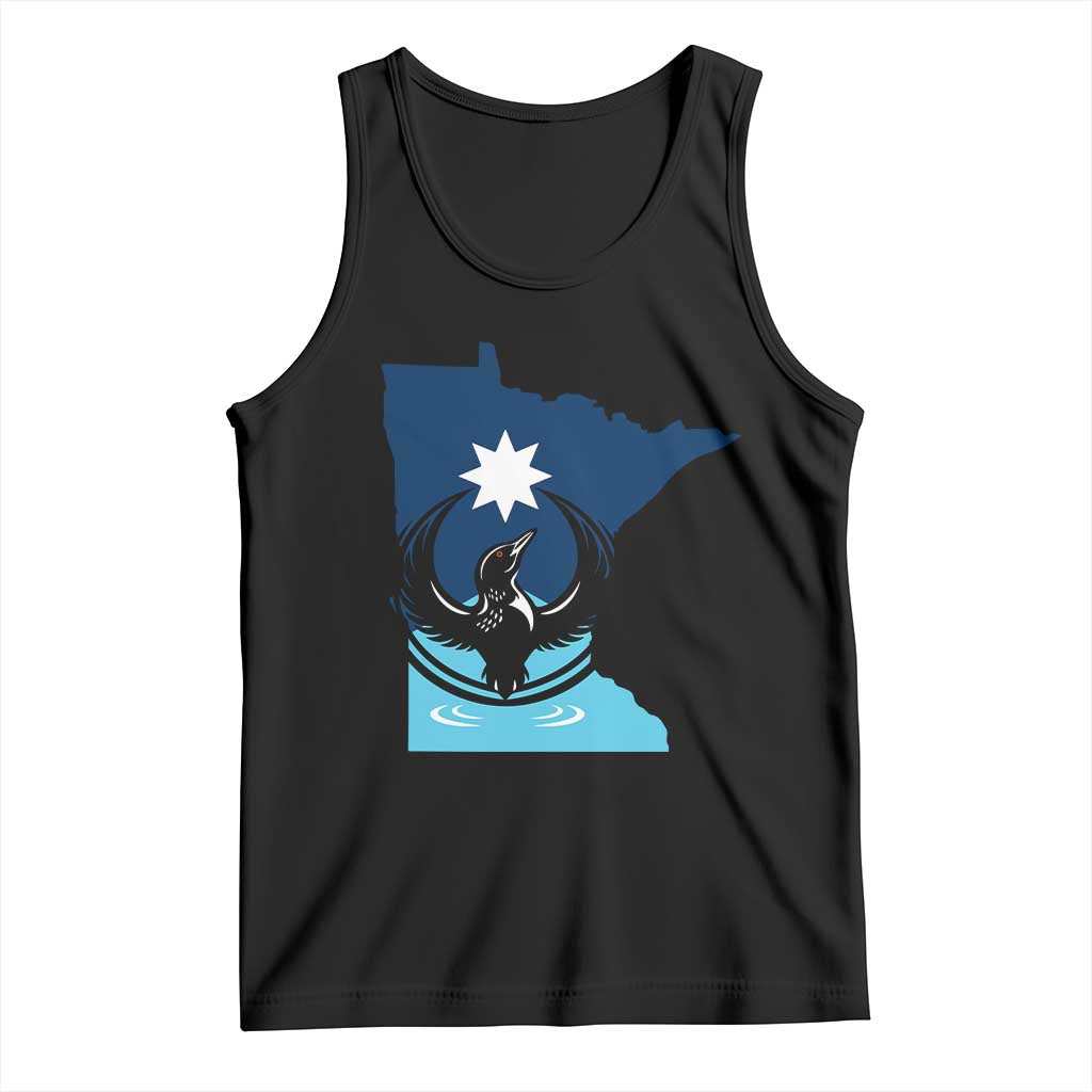 Minnesota Loon Rising Tank Top Star Emblem MN State Flag Pride TS02 Black Print Your Wear