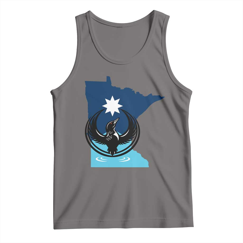 Minnesota Loon Rising Tank Top Star Emblem MN State Flag Pride TS02 Deep Heather Print Your Wear