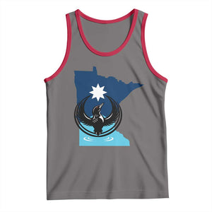 Minnesota Loon Rising Tank Top Star Emblem MN State Flag Pride TS02 Deep Heather Red Print Your Wear