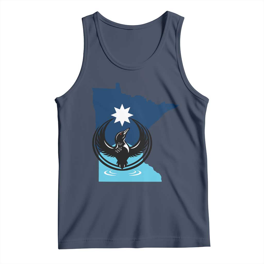 Minnesota Loon Rising Tank Top Star Emblem MN State Flag Pride TS02 Navy Print Your Wear
