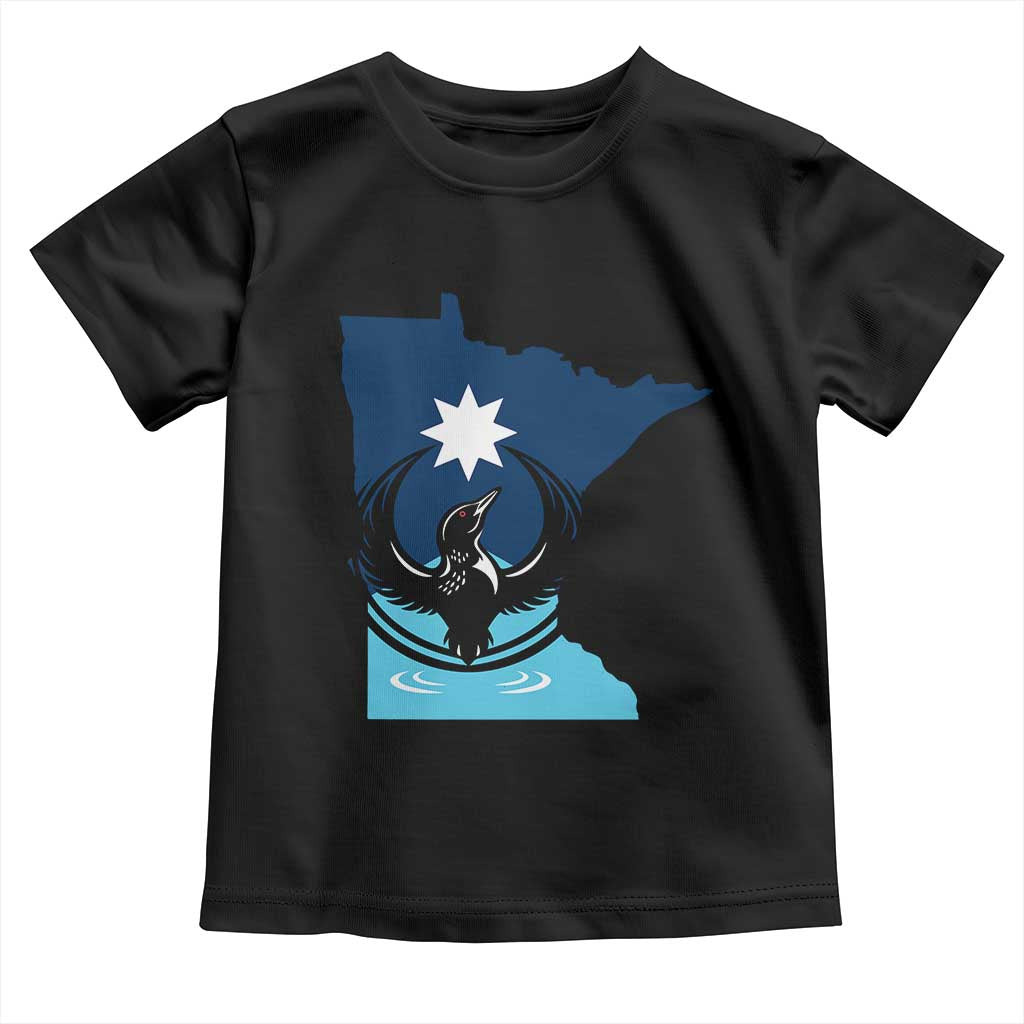 Minnesota Loon Rising Toddler T Shirt Star Emblem MN State Flag Pride TS02 Black Print Your Wear