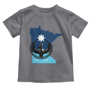 Minnesota Loon Rising Toddler T Shirt Star Emblem MN State Flag Pride TS02 Charcoal Print Your Wear