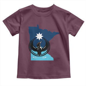 Minnesota Loon Rising Toddler T Shirt Star Emblem MN State Flag Pride TS02 Maroon Print Your Wear