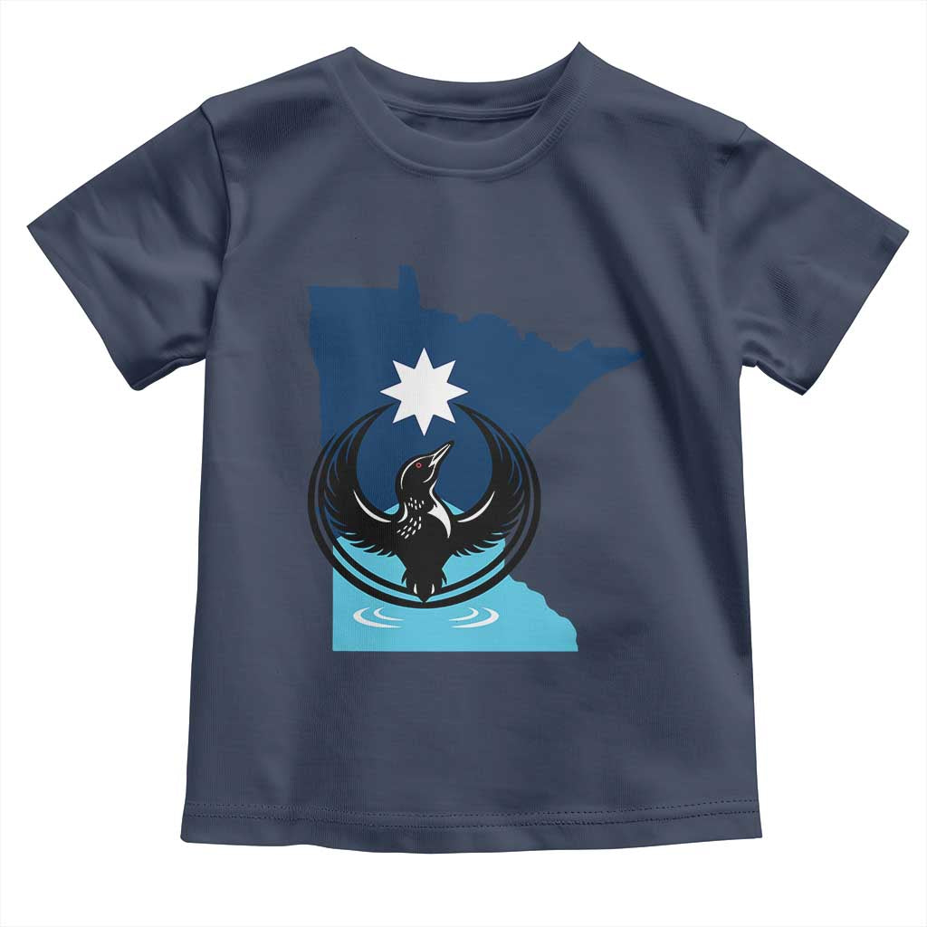 Minnesota Loon Rising Toddler T Shirt Star Emblem MN State Flag Pride TS02 Navy Print Your Wear