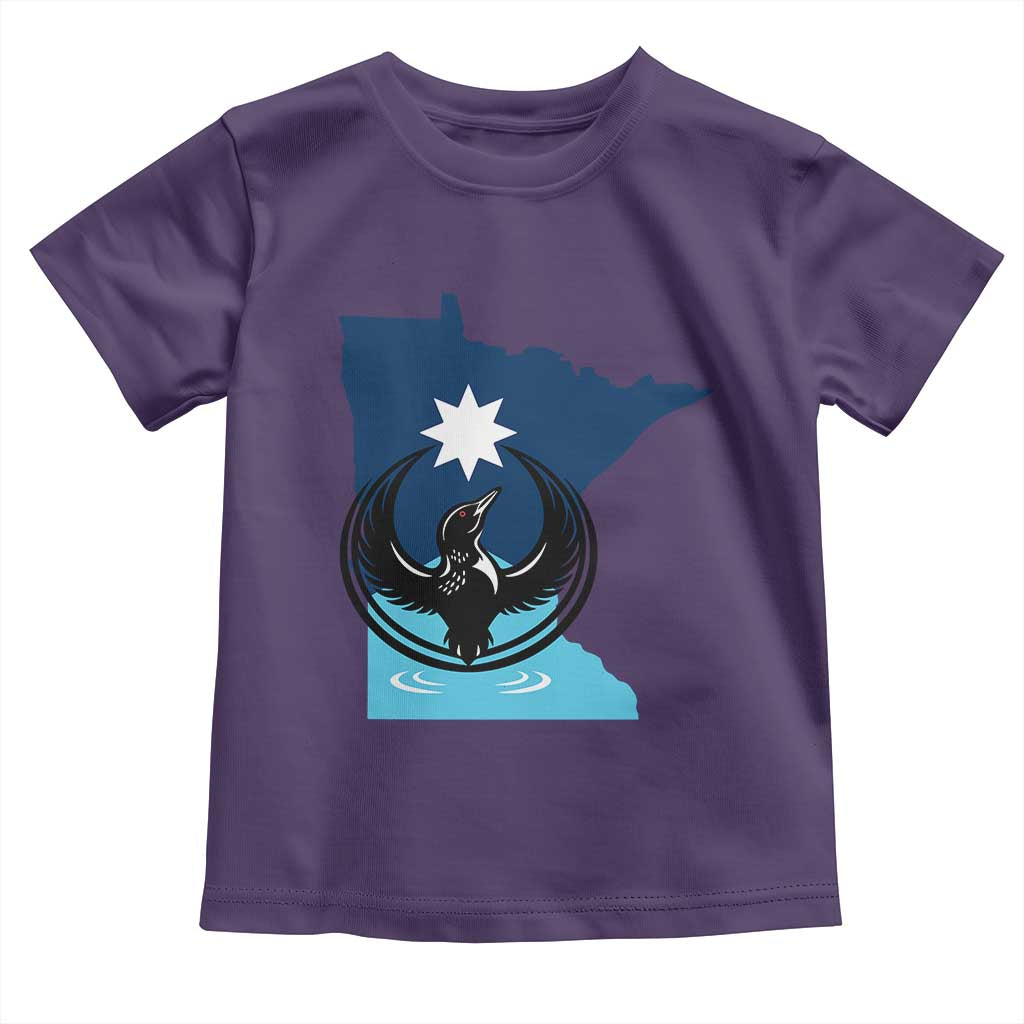 Minnesota Loon Rising Toddler T Shirt Star Emblem MN State Flag Pride TS02 Purple Print Your Wear
