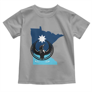 Minnesota Loon Rising Toddler T Shirt Star Emblem MN State Flag Pride TS02 Sport Gray Print Your Wear
