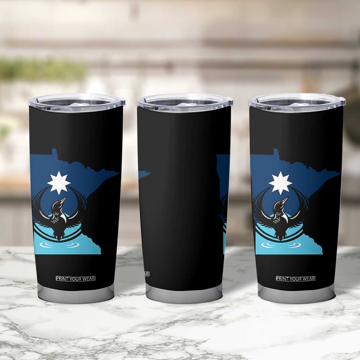 Minnesota Loon Rising Tumbler Cup Star Emblem MN State Flag Pride TS02 Print Your Wear
