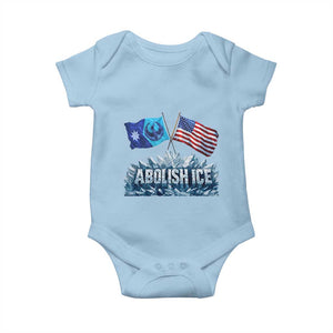Abolish Ice Minnesota American Flag Baby Onesie MN Rebel Loon Resistance Protest TS02 Light Blue Print Your Wear
