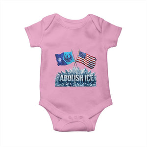 Abolish Ice Minnesota American Flag Baby Onesie MN Rebel Loon Resistance Protest TS02 Light Pink Print Your Wear