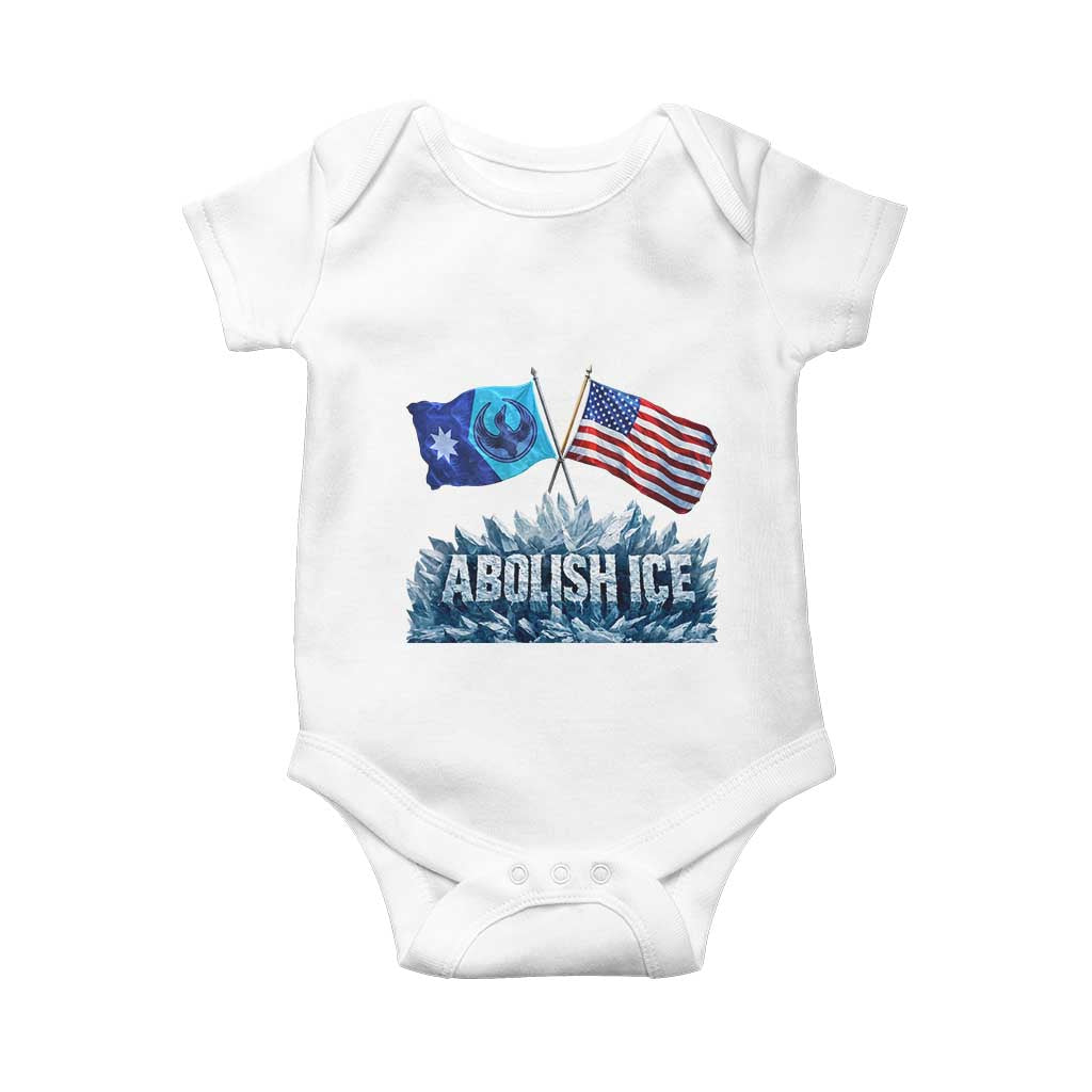 Abolish Ice Minnesota American Flag Baby Onesie MN Rebel Loon Resistance Protest TS02 White Print Your Wear