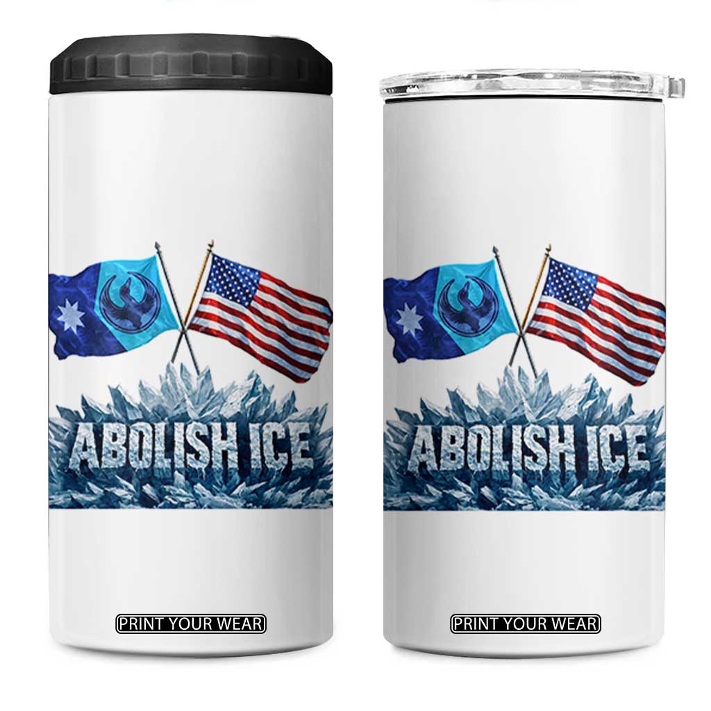 Abolish Ice Minnesota American Flag 4 in 1 Can Cooler Tumbler MN Rebel Loon Resistance Protest TS02 One Size: 16 oz White Print Your Wear