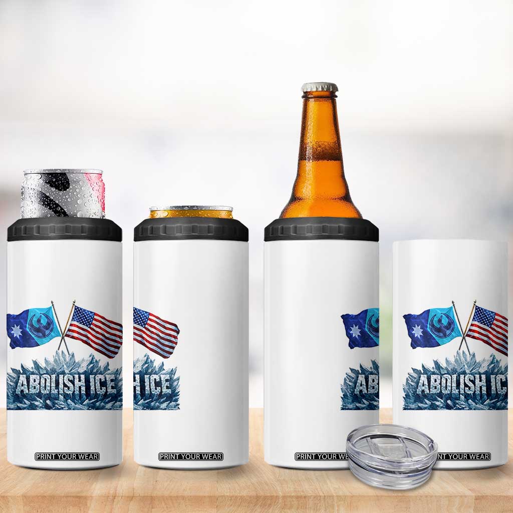 Abolish Ice Minnesota American Flag 4 in 1 Can Cooler Tumbler MN Rebel Loon Resistance Protest TS02 Print Your Wear