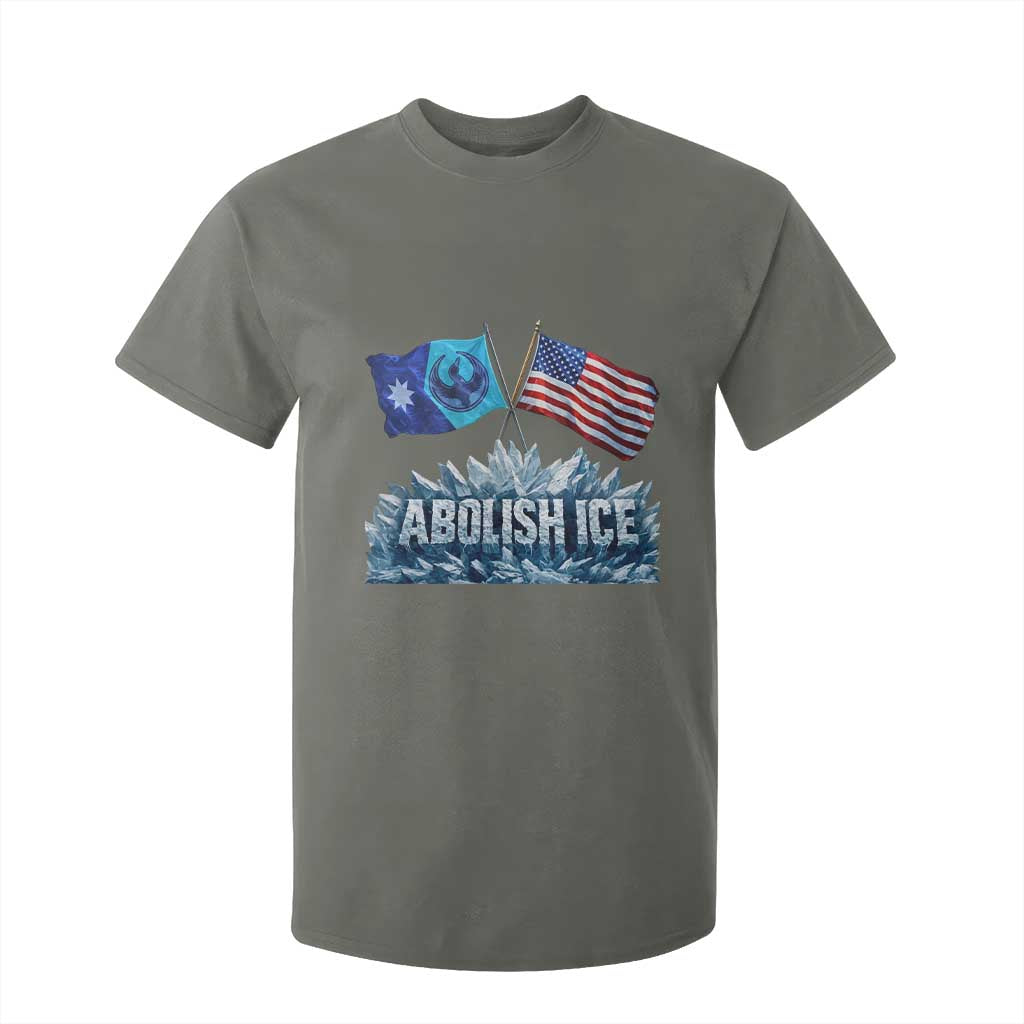 Abolish Ice Minnesota American Flag T Shirt For Kid MN Rebel Loon Resistance Protest TS02 Military Green Print Your Wear