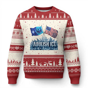 Abolish Ice Minnesota American Flag Ugly Christmas Sweater MN Rebel Loon Resistance Protest TS02 Beige Red Print Your Wear