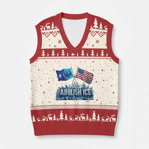 Abolish Ice Minnesota American Flag V-Neck Knit Sweater Vest MN Rebel Loon Resistance Protest TS02 Beige Red Print Your Wear