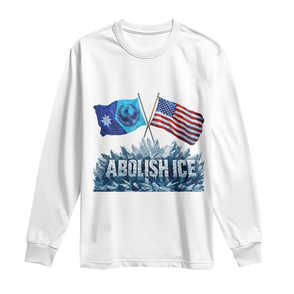 Abolish Ice Minnesota American Flag Long Sleeve Shirt MN Rebel Loon Resistance Protest TS02 White Print Your Wear