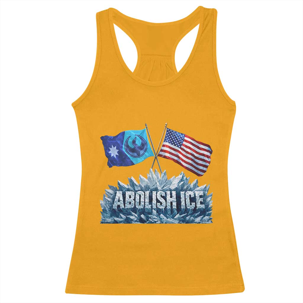 Abolish Ice Minnesota American Flag Racerback Tank Top MN Rebel Loon Resistance Protest TS02 Gold Print Your Wear