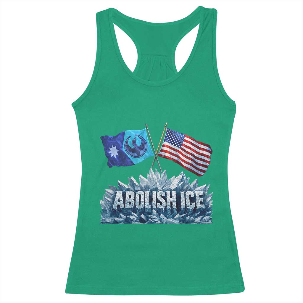 Abolish Ice Minnesota American Flag Racerback Tank Top MN Rebel Loon Resistance Protest TS02 Irish Green Print Your Wear