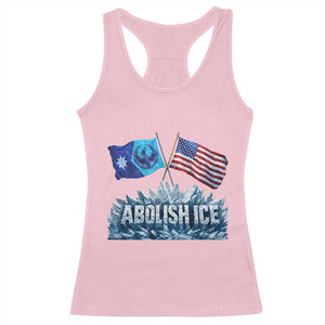 Abolish Ice Minnesota American Flag Racerback Tank Top MN Rebel Loon Resistance Protest TS02 Light Pink Print Your Wear