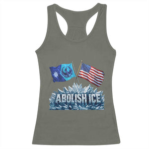 Abolish Ice Minnesota American Flag Racerback Tank Top MN Rebel Loon Resistance Protest TS02 Military Green Print Your Wear